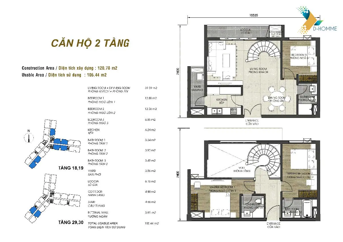 Thiết kế căn hộ 2 Tầng D-homme Quận 6