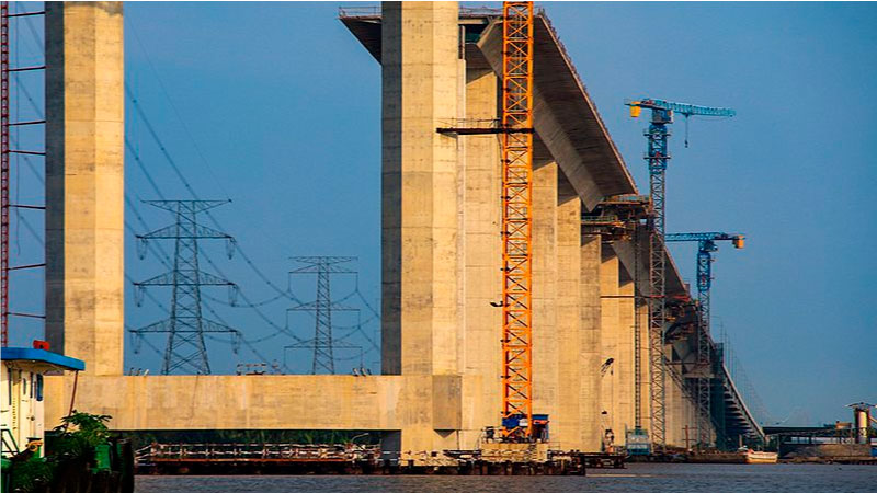 Tiến độ thi công cầu Bình Khánh thuộc dự án cao tốc Bến Lức- Long Thành