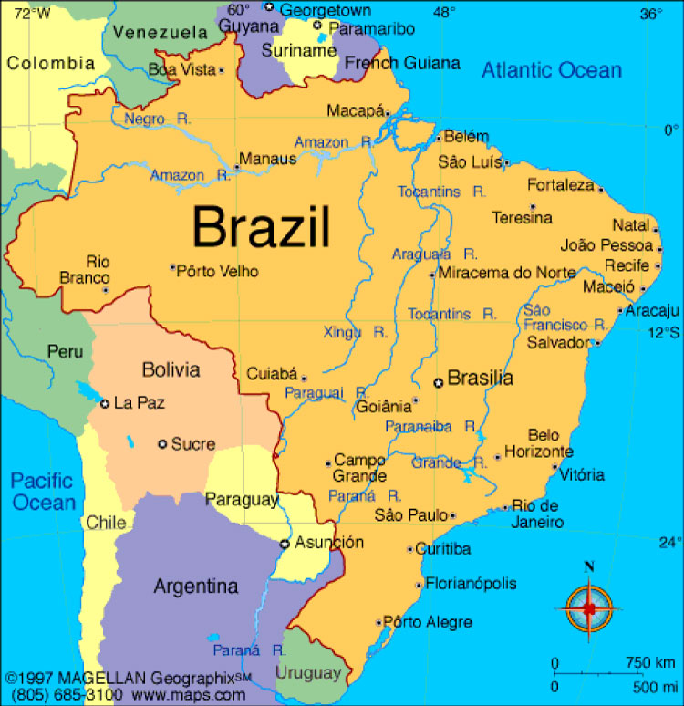 Xếp thứ 5 trong danh sách này chính là Brazil với diện tích 8,515,767 km2