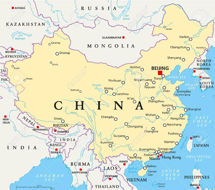 Trung Quốc có diện tích lớn nhất châu Á và đứng thứ 4 thế giới với 9,596,961 km2