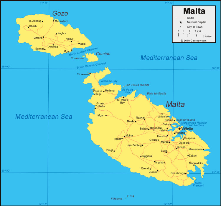 Cộng hòa Malta với diện tích 316km2