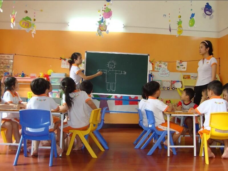 Giờ học vẽ của các con trường Mầm Non Bình Minh