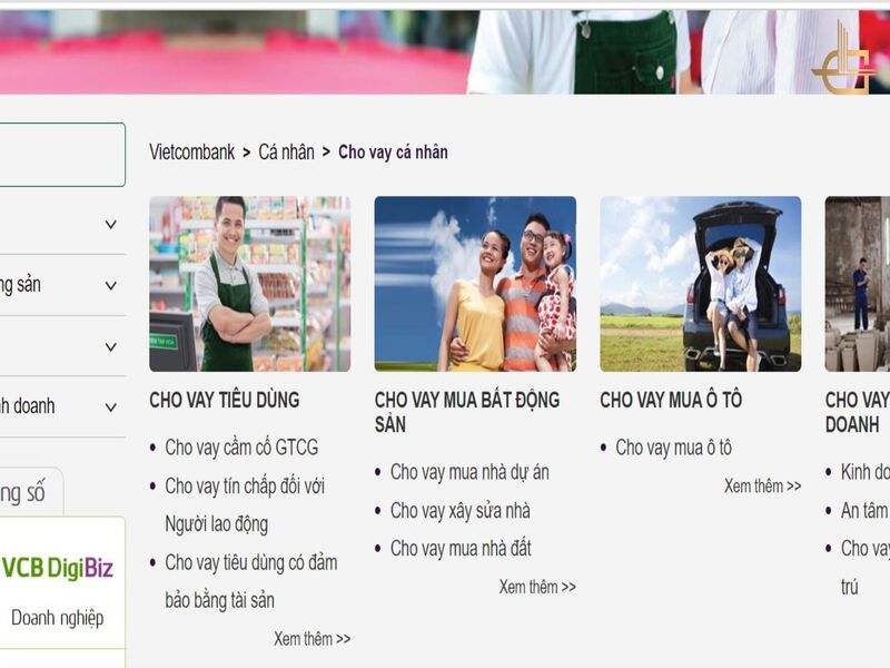 Các gói cho vay cá nhân hiện có